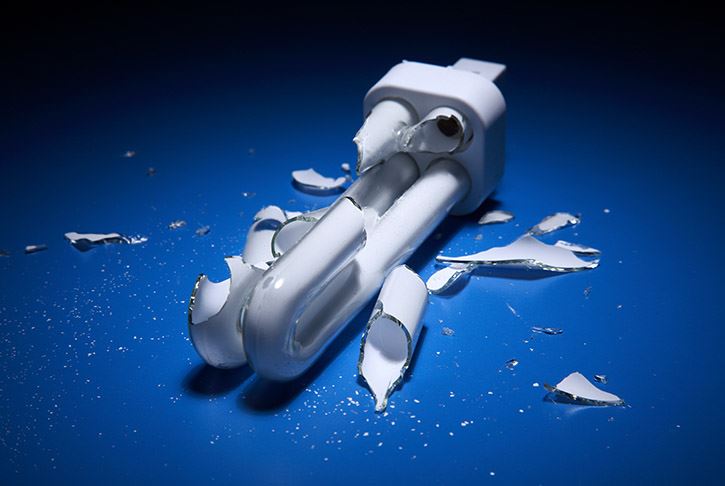 Broken fluorescent bulb