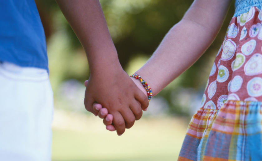 children holding hands